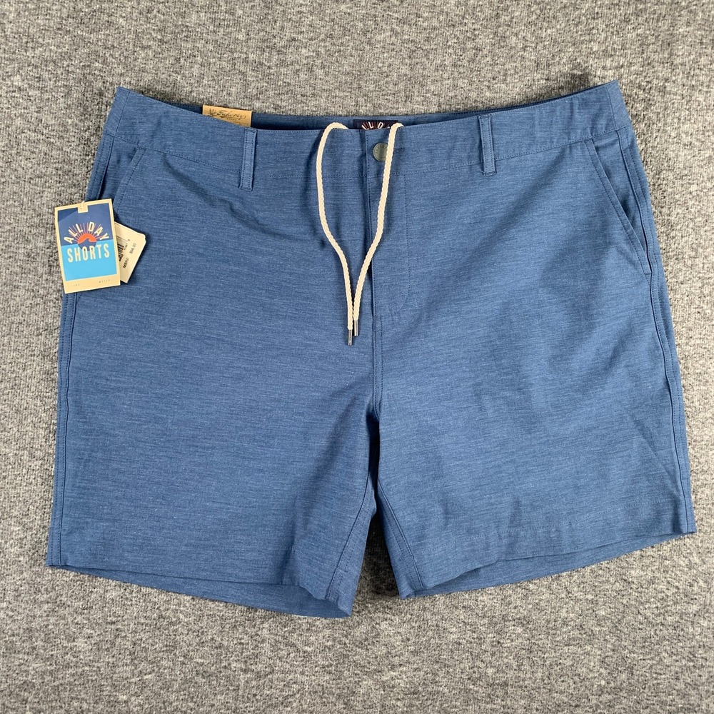 Faherty All Day Shorts Men 38x7 Preppy Belt Loop Navy Blue Coastal Beach NEW